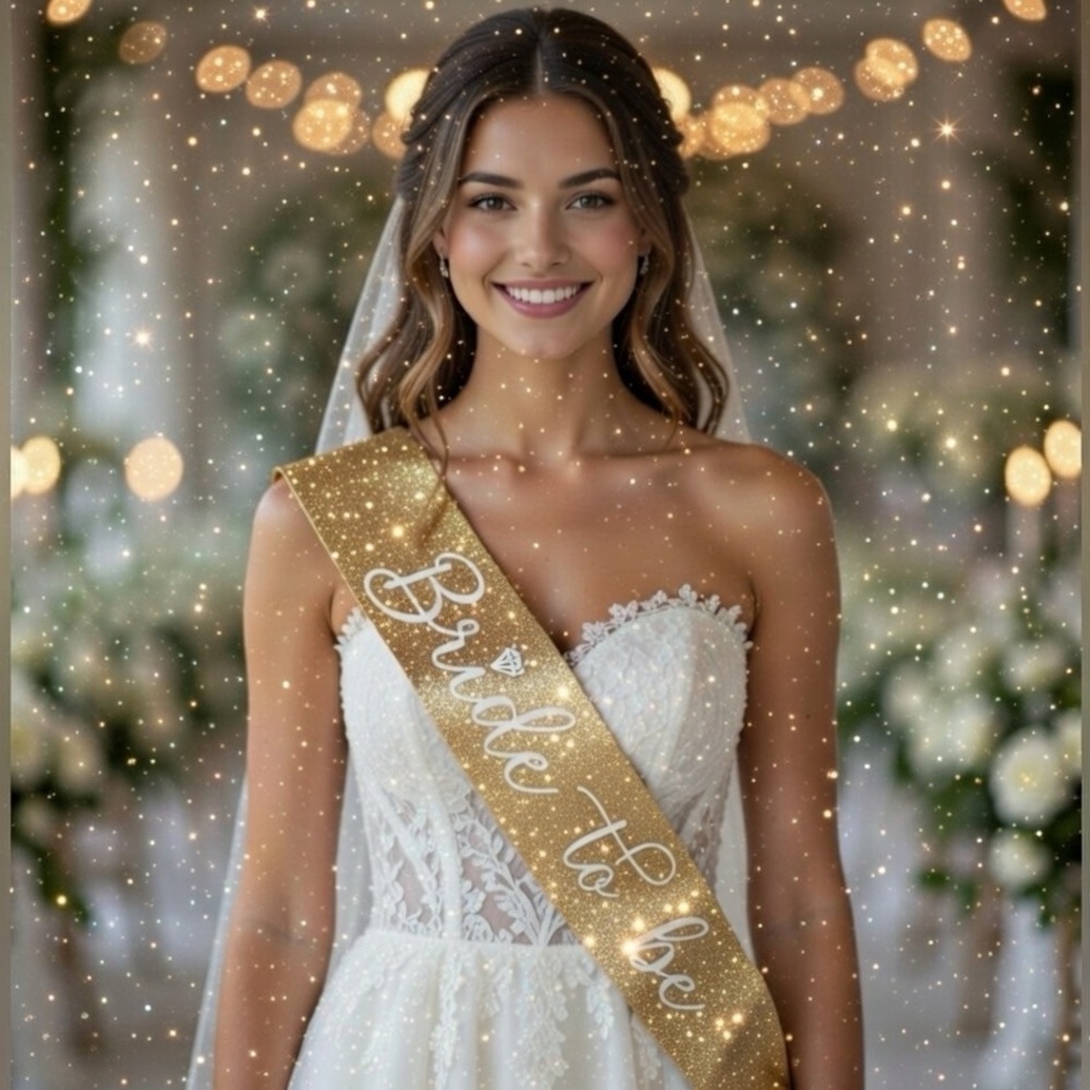 Gold 'Bride to Be' Sash wedding